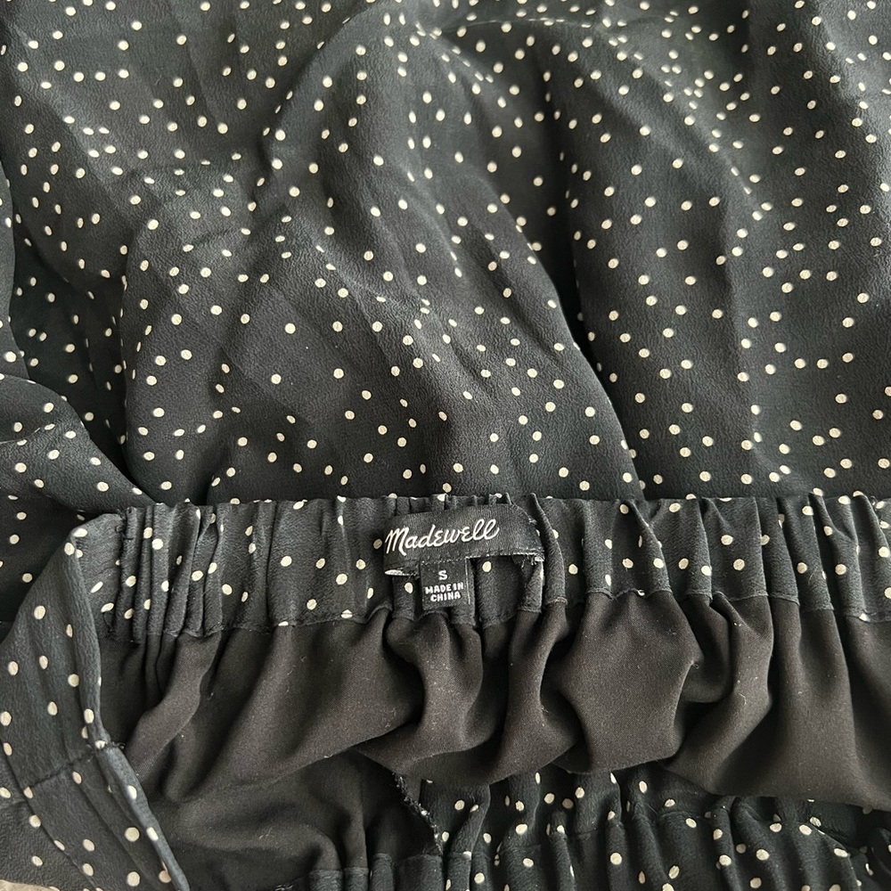 Madewell Small Black White Polka Dot Mini Skirt - Picture 2 of 2